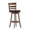 Flash Furniture Zerrick Commercial Wood Classic Ladderback Swivel Barstool w/Black LeatherSoft Seat, Antique Oak ES-UN3-29-OAK-GG - alternate 3
